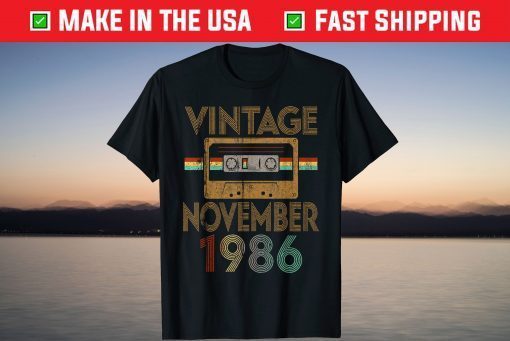 Born November 1986 Birthday Made in 1986 34 Years Old T-Shirt