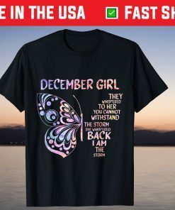 Butterfly December Girl Birthday T-Shirt