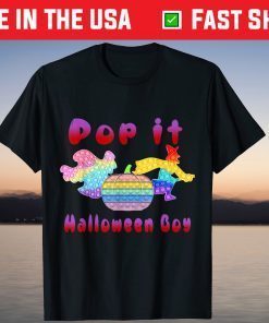 Cute Happy Halloween Girl Pop It Fidget Toy Rainbow T-Shirt