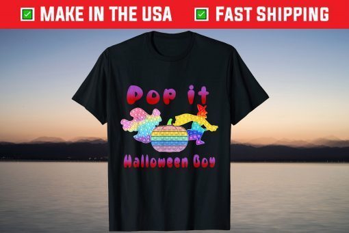 Cute Happy Halloween Girl Pop It Fidget Toy Rainbow T-Shirt