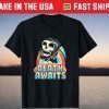Death Awaits Reaper Halloween T-Shirt