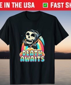 Death Awaits Reaper Halloween T-Shirt