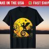 Dragon With Scary Moon Mountain Bat Ghost Witch Halloween T-Shirt