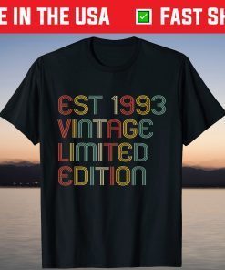 Est.1993 Vintage 1993 28th Birthday 28 Years Old T-Shirt