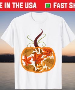 Fall Floral Pumpkin Autumn Halloween T-Shirt