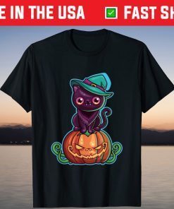 Ferociously Cute Halloween Vampire Witch Kitty Cat T-Shirt