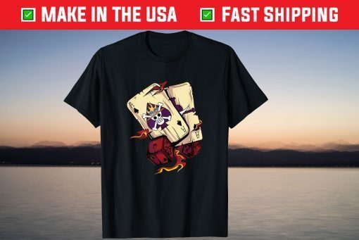 Firer Skull Ace Of Spades - Pirate Cards T-Shirt