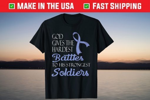 God Gives Hardest Battles To Strongest Soldiers Stomach Day T-Shirt