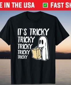 Halloween Cute Ghost Shirt It's Tricky Tricky T-Shirt