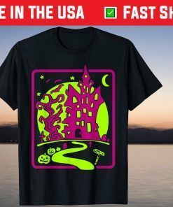 Halloween Haunted Witch Tower Spooky Tarot Card Illustration T-Shirt