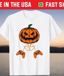 Halloween Jack O Lantern Gamer Scary Pumpkin Us 2021 ShirtHalloween Jack O Lantern Gamer Scary Pumpkin Us 2021 Shirt