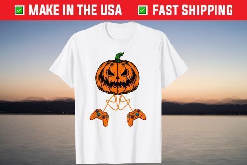 Halloween Jack O Lantern Gamer Scary Pumpkin Us 2021 ShirtHalloween Jack O Lantern Gamer Scary Pumpkin Us 2021 Shirt