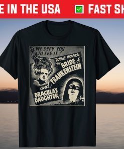 Halloween Monster Poster Horror Movie Dracula Frankenstein T-Shirt