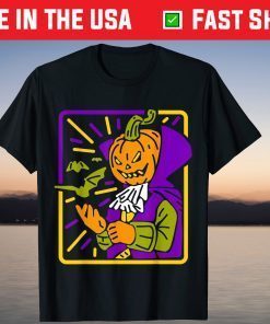 Halloween Pumpkin Demon Occult Tarot Card Illustration Tee Shirt