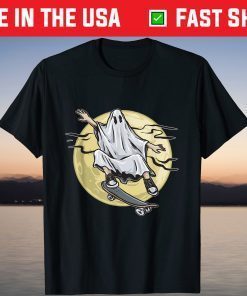 Halloween Skateboard Gohst Ghost Pumpkin Happy Halloween T-Shirt