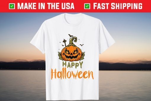 Halloween Spooky pumpkin Head Face Scary pumpkin Tee Shirt