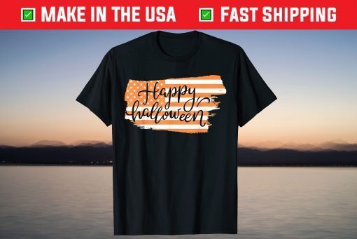 Halloween USA American Flag Happy Halloween T-Shirt