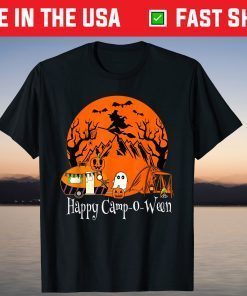 Happy Camp Halloween Costume Mom Camping Witch Pumpkin Girls T-Shirt