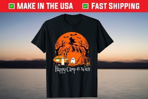 Happy Camp Halloween Costume Mom Camping Witch Pumpkin Girls T-Shirt