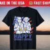 Happy Drinks Giving Thanksgiving Party Patriotic US Flag T-Shirt
