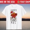 Happy HalloThanksMas Dabbing Turkey Pumpkin Santa Hat Meme T-Shirt