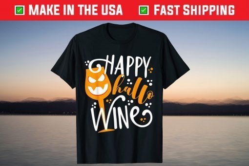 Happy HalloWine Wine Halloween Wine Drinking Humor T-Shirt