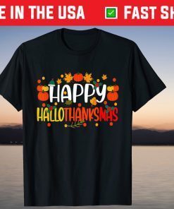 Happy Hallothanksmas Holiday Christmas Thanksgiving Family T-Shirt