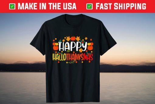 Happy Hallothanksmas Holiday Christmas Thanksgiving Family T-Shirt