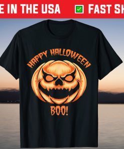 Happy Halloween Boo scary and spooky pumpkin Shirt