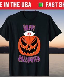 Happy Halloween Nurse Pumpkin Easy Costume T-Shirt