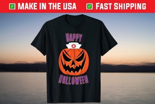 Happy Halloween Nurse Pumpkin Easy Costume T-Shirt