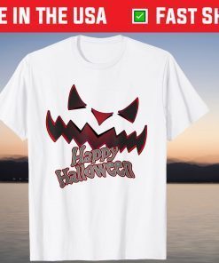 Happy Halloween Scary Monster Pumpkin Mask T-Shirt