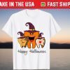 Happy Halloween Tooth Witch Leopard Fall Dentist Dental T-Shirt