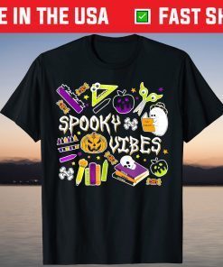 Happy Halloween Trick Or Treat Spooky Vibes Ghost Study T-Shirt