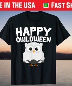 Happy Owloween Cute Ghost Owl Lovers Halloween Costume T-Shirt