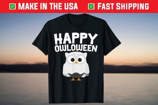 Happy Owloween Cute Ghost Owl Lovers Halloween Costume T-Shirt