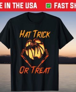 Hat Trick Or Treat Ice Hockey Halloween Coach T-Shirt