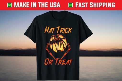 Hat Trick Or Treat Ice Hockey Halloween Coach T-Shirt