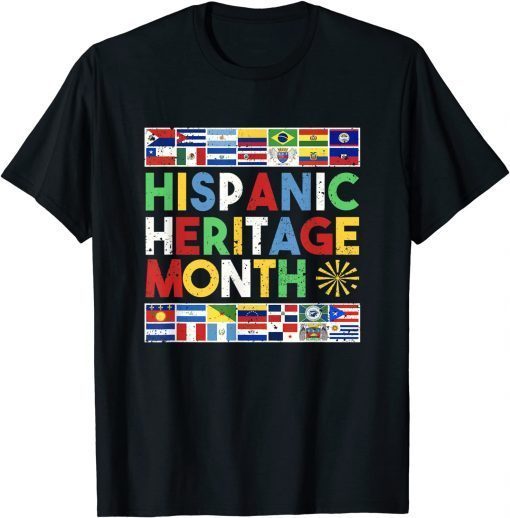 Hispanic Heritage Month Distressed Flags Unisex Shirt