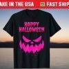 Horror Pumpkin in Pink Girls Scary Costume Halloween 2021 T-Shirt