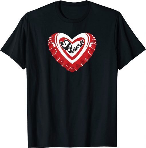 I Love Beer Red Bottle Cap Heart Unisex Shirt