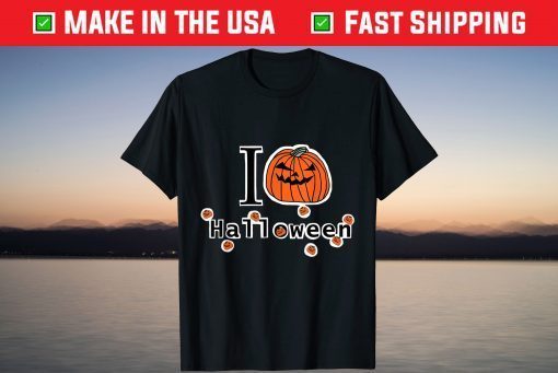 I Love Halloween Horror Typography Halloween Lovers Gift Shirt