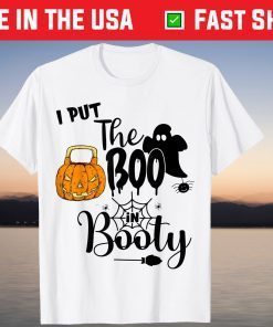 I Put the Boo in Booty Halloween Pumpkin Kettlebell T-Shirt