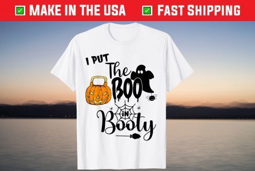 I Put the Boo in Booty Halloween Pumpkin Kettlebell T-Shirt