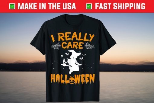 I Really Care Halloween Witch Pumpkin Halloween Costume T-Shirt