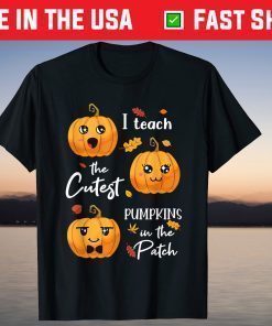 I Teach The Cutest Pumpkin In The Patch Halloween Teachers T-Shirt