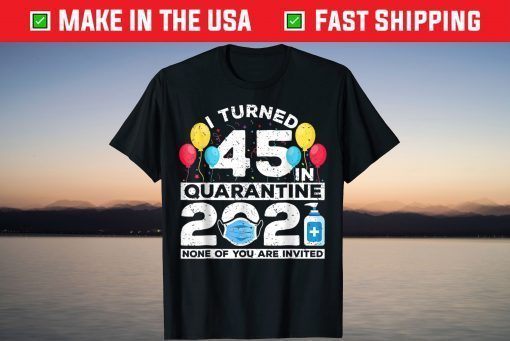 I Turned 45 In Quarantine 2021 45th Birthday T-Shirt