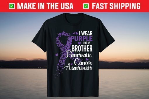 I Wear Purple For My Brother Pancreatic Cancer Awareness T-Shirt