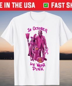 In October We Wear Pink - Breast Cancer Awareness Halloween T-Shirt