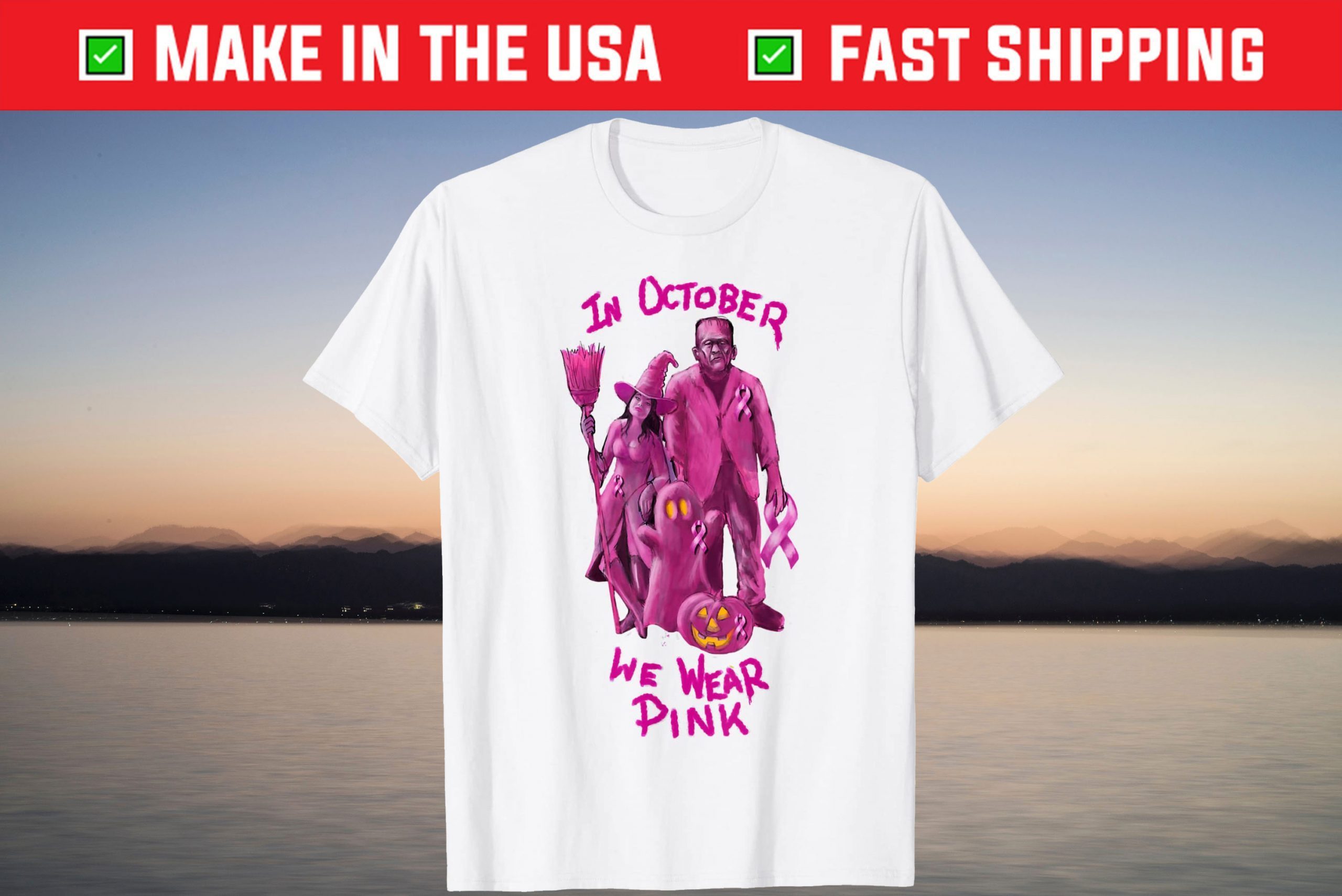 In October We Wear Pink – Breast Cancer Awareness Halloween T-Shirt In October We Wear Pink - Breast Cancer Awareness Halloween T-Shirt